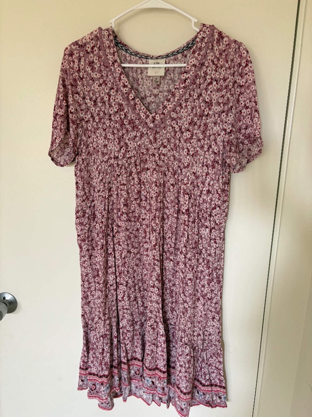 Pink floral mini dress
